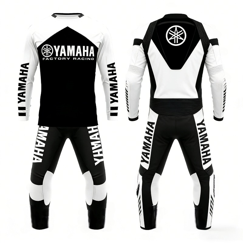 Cycling Commuter Pants - Summer Yamaha Printed in Black White