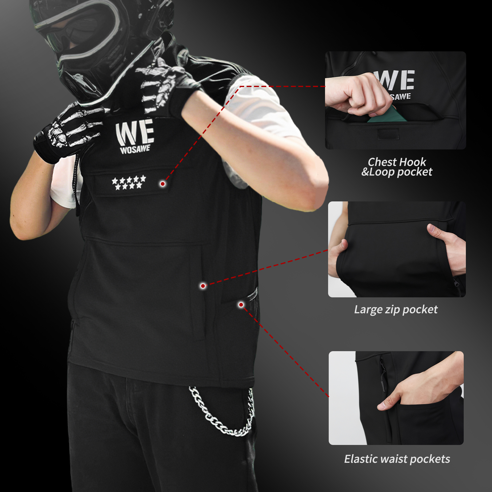 WOSAWE Winter Motorcycle Ridin - đánh giá và giá Reflective Vest Cycling